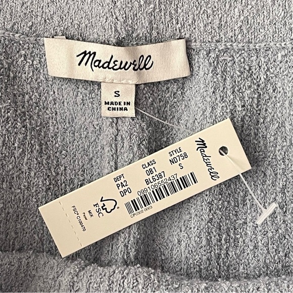 Madewell Holmden Sweater Shorts NWT Small Blue Elastic Waist Pull On Textured - Picture 7 of 8